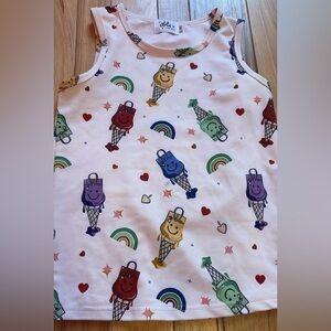 Colorful Ice Cream Cone Print Tank Top